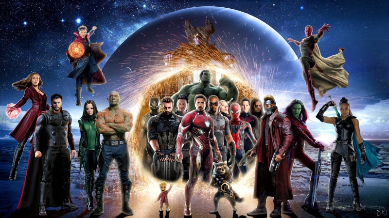 artwork, crowd, women, groot, rocket raccoon, deviantart, ant man, black panther, real people, motion, hulk, 4K, vision, arts culture and entertainment