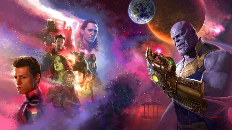 space, Groot, T`Challa, Peter Quill, Titan, Scarlet Witch, Thanos, Avengers Infinity War, Sam Wilson, Doctor Strange, artbook, Wanda Maximoff, Drax The Destroyer