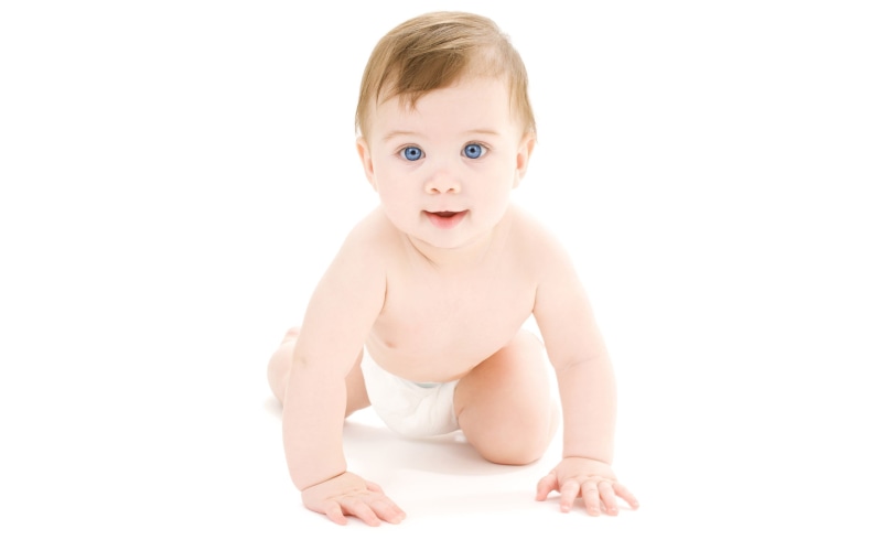 mouth open, smiling, young, babyhood, shirtless, white, indoors, looking at camera, white background, 2K, child, portrait, one person, cut out, front view