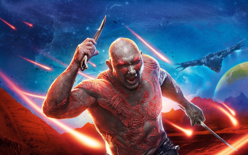 Mantis, Three, Drax, Zoe Saldana, year, Rocket, Guardians of the Galaxy 2, Gamora, Chris Pratt, Karen Gillan, Bradley Cooper, 4K, Walt Disney Pictures