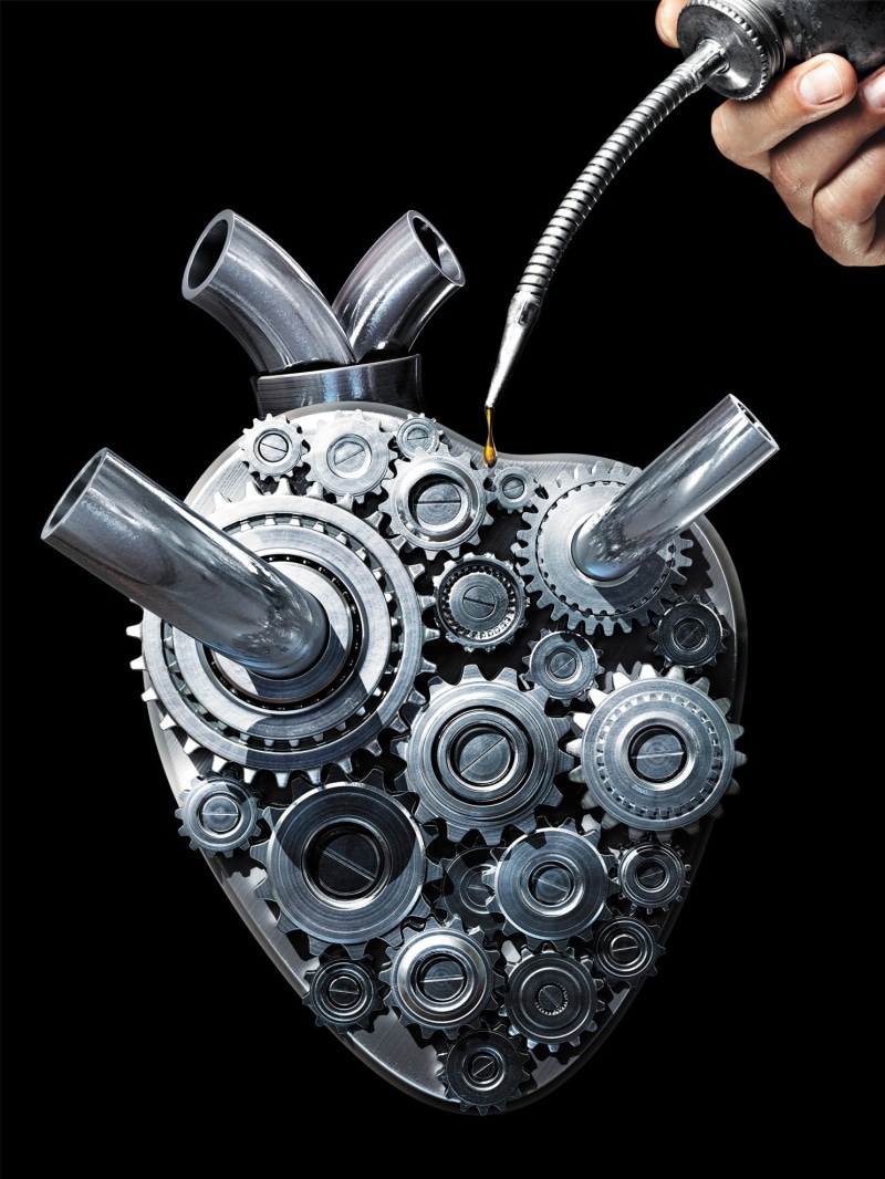 black background, 1080P, studio shot, holding, machinery, body part, exhaust pipes, screw, colored, luxury, machine part, hand, heart, hands, silver colored