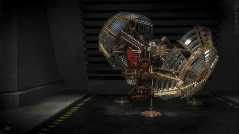 electric fan, satellite, transparent, art and craft, CGI, figure, illuminated, flooring, 1080P, fan, night, arts culture and entertainment, The Time Machine