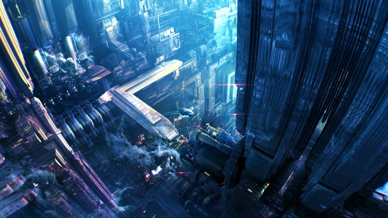 Futuristic, x, 1920x1080 px, CG, digital, digital art, science, px, 3D, Futuristic City, art, science fiction, city, 1080P, fiction, hd, d, cars