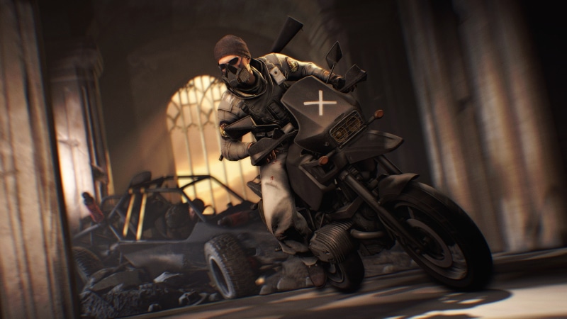 gas mask, gun, playerunknowns battlegrounds, 2018 games, pubg, transportation, machinery, one person, focus on foreground, obscured face, 4k, motorcycle