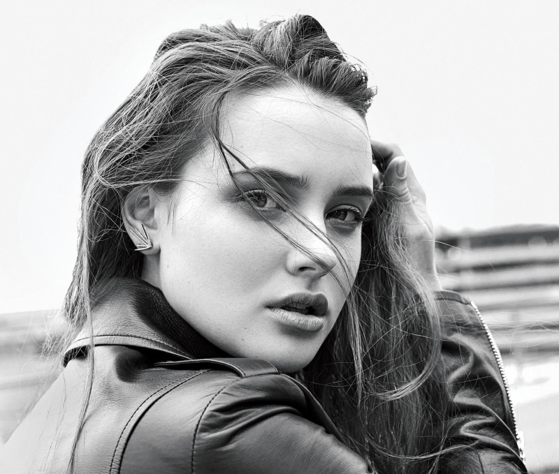 Monochrome, Actresses, Black and White, Katherine Langford, 720P, Face