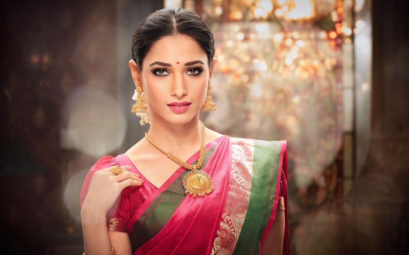 Saree, 4K, k, Tamanna