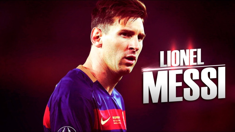 messi, young adult, lionel, Leo Messi, standing, red, young men, Barcelona, text, sign, human face, portrait, indoors, one person, poster, casual clothing