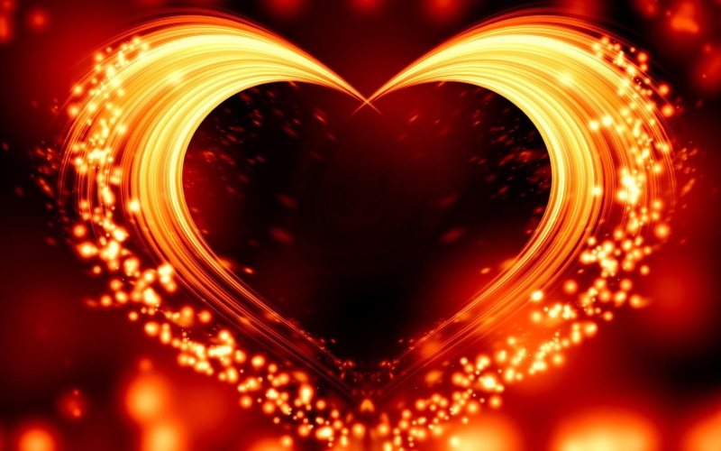 3d and abstract, 1080P, heart, fire, valentines day, valentine, love, valentines, inside