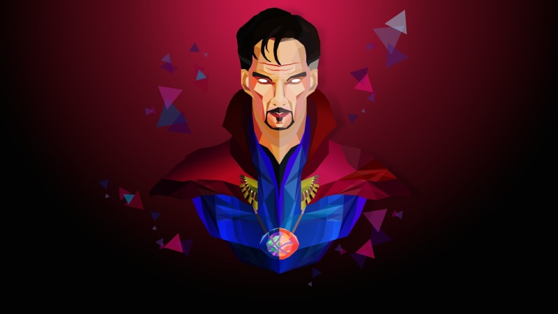 doctor strange, 2K, low poly, behance, artist, digital art, hd, superheroes, artwork