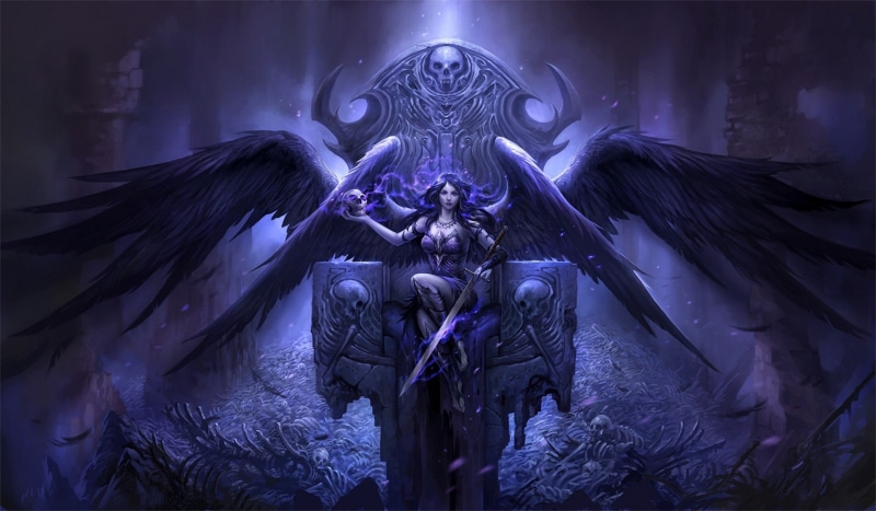 artwork, horror, nature, throne, representation, dark, 1080P, art and craft, animal, spooky, close-up, sword, fantasy art, fear, outdoors, skull, demon - fictional character