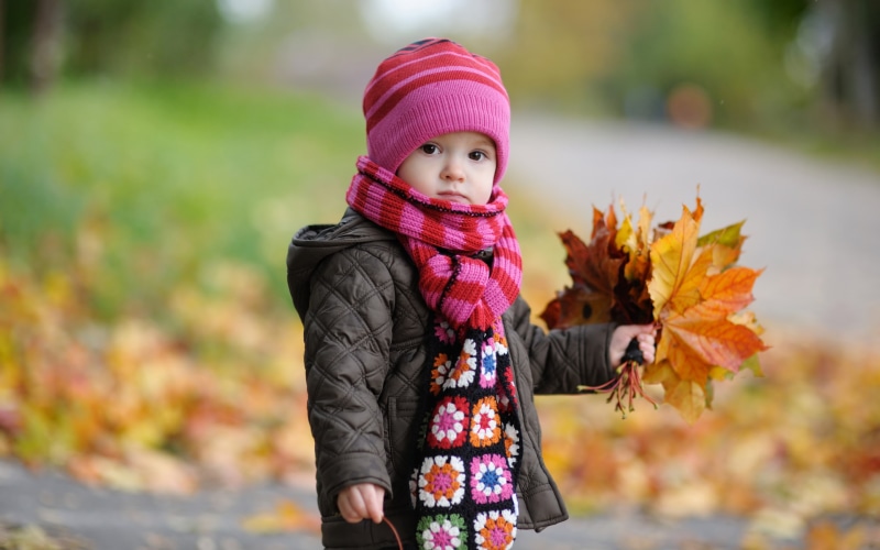 autumn, cute, baby, 2K