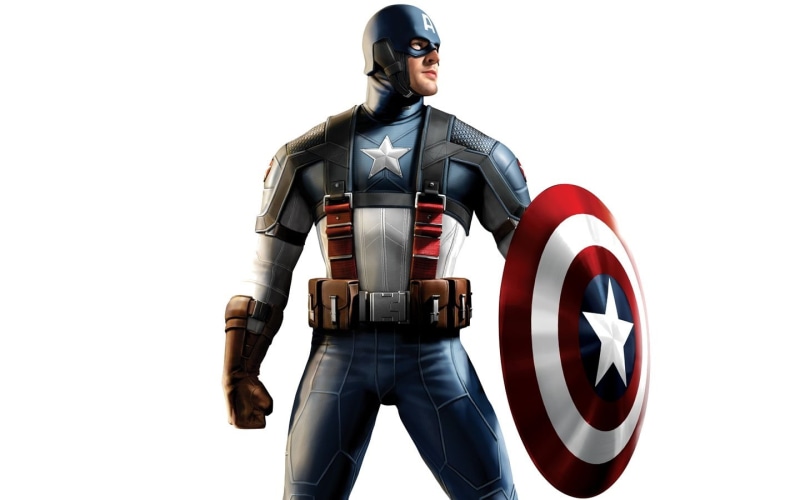 security, indoors, white background, young adult, young men, Marvel Comics, illustration, superhero, america, protection, copy space, cut out, military