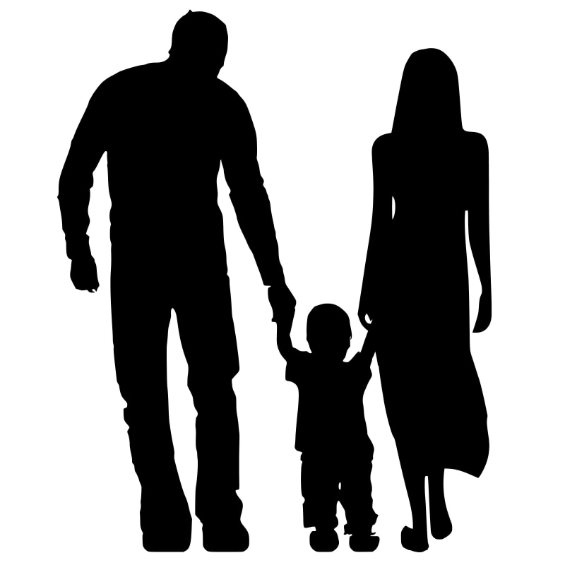 son, guardian, full length, togetherness, holding hands, man, parent, adoption, childhood, family, dad, mother, father, mom, walking, white background