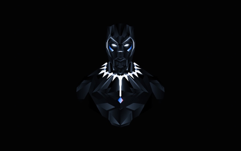 hd, 2K, black panther, artist, behance, artwork, digital art, minimalism