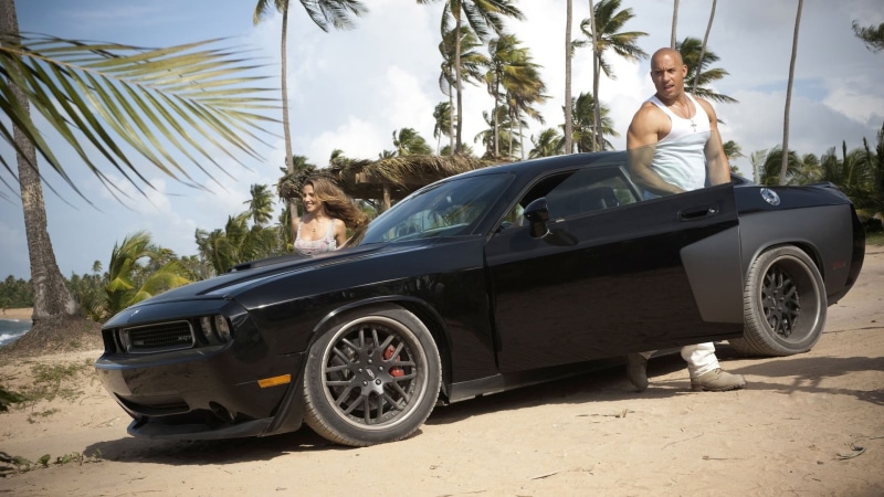 sky, luxury, coupe, nature, real people, tree, tropical climate, land vehicle, Fast and Furious, Vin Diesel, sunlight, travel, day, movies, black, mode of transportation