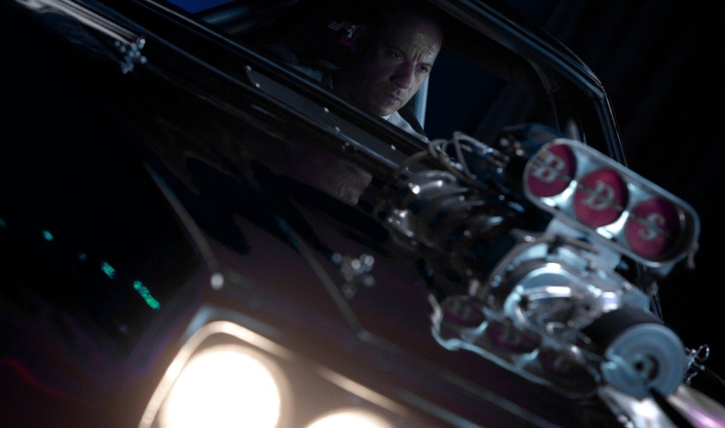 one person, window, Vin Diesel, front view, mode of transportation, car, close-up, low angle view, headshot, mid adult, Dominic Toretto, motor vehicle