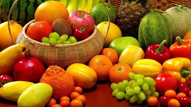 orange, container, orange color, abundance, baskets, wellbeing, choice, multi colored, no people, orange - fruit, basket, food, melon, tropical fruit, peppers