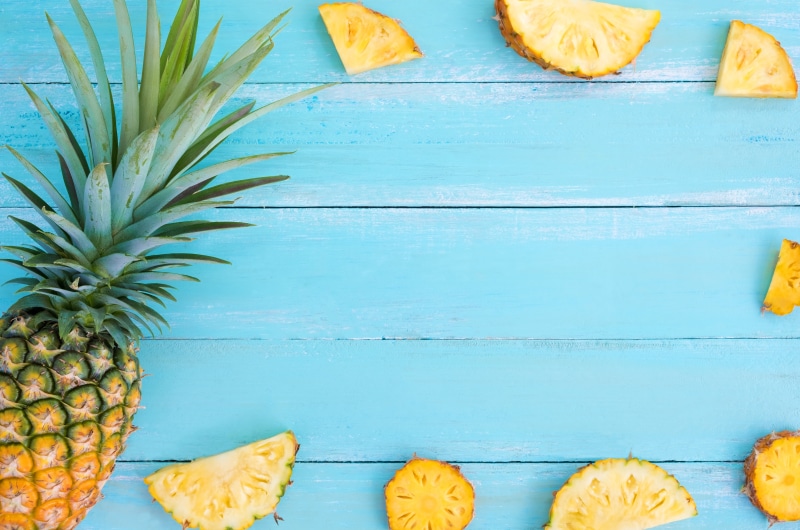5K, slices, background, pineapple