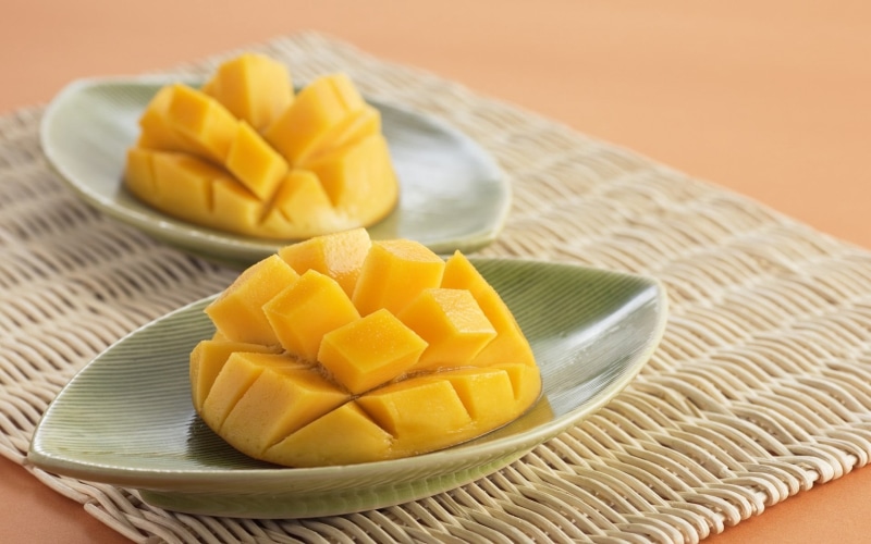 cross Section, gourmet, backgrounds, place mat, cooking, dessert, fruit, meal, raw Food, dieting, sliced, organic, mango fruit, close-up, indoors, orange Color