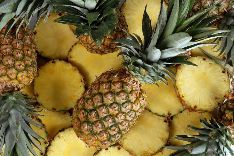 1080P, pineapples, food, plants, yellow