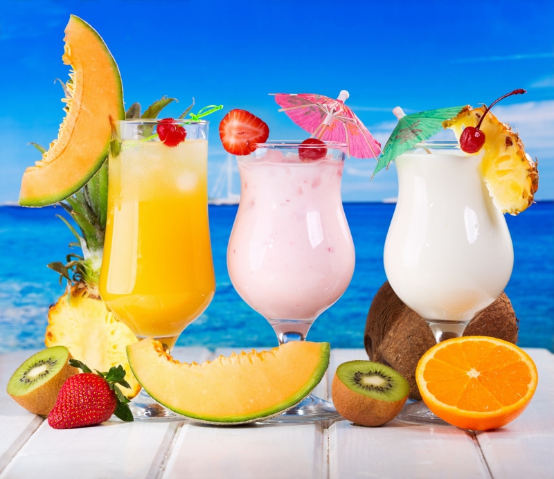 fresh, tropical drink, slice, cold - Temperature, juice, three, healthy Eating, straw, juicy, glass - Material, 4K, smoothie, strawberry, orange - Fruit
