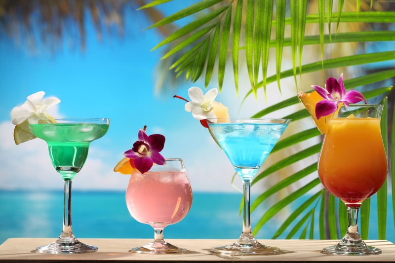 strawberry, coconut, chocolate, pineapple, lime, 5K, Tropical Cocktail, orange