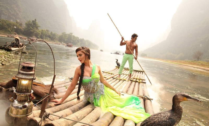 film, river, Amy Jackson, 1080P, cinema, nature, Vikram, indian, animal, man, telugu, movie, I, girl