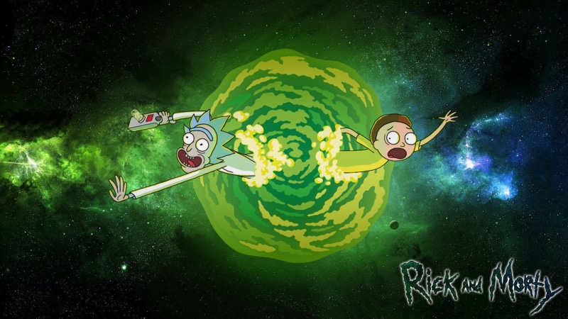 marine, representation, Rick and Morty, animal wildlife, nature, TV Show, sea, tree, day, green color, one person, swimming, Rick Sanchez, water, Space