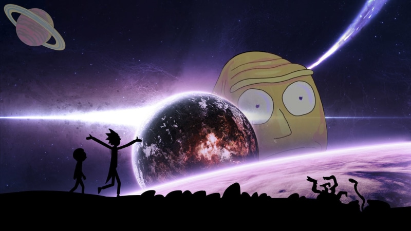 people, purple, Rick Sanchez, arts culture and entertainment, music, sky, planet - space, TV Show, nature, galaxy, looking, 1080P, orbiting, space, astronomy