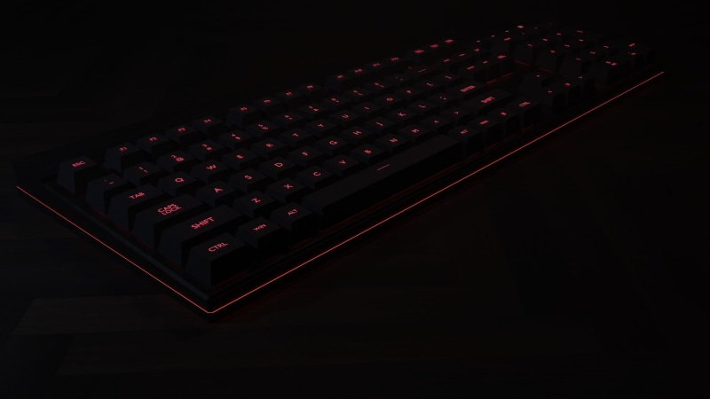 keyboards, abundance, indoors, technology, bottle, industry, container, black, red, black background, dark, repetition, communication, no people, high angle view