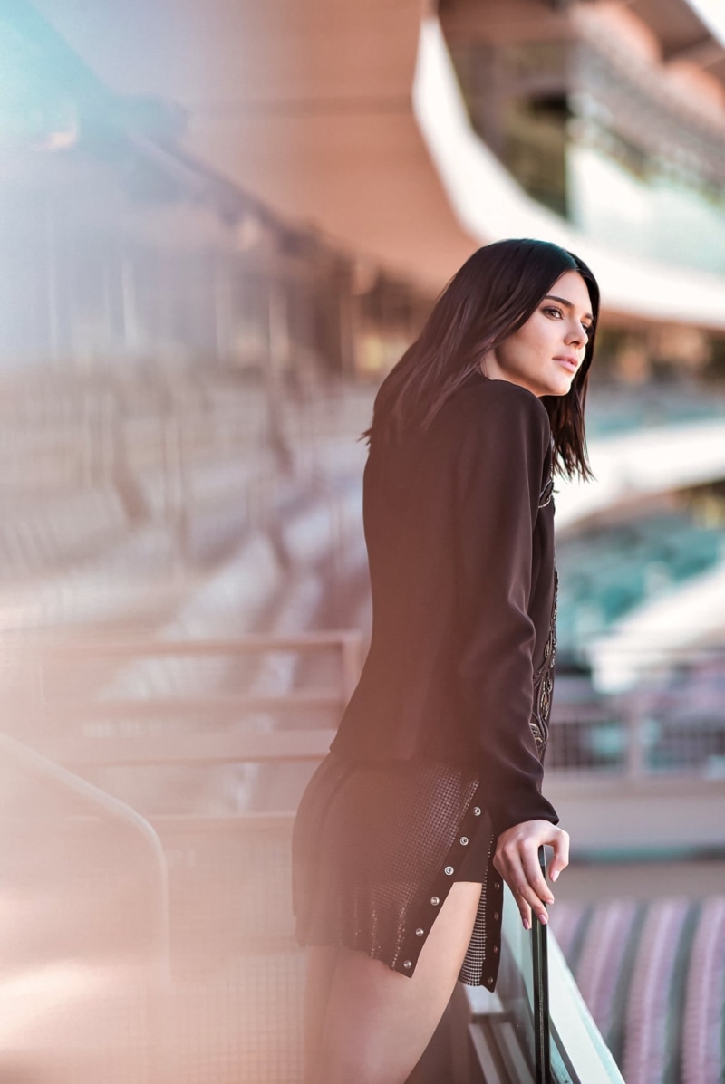 brunette, 720P, looking into the distance, stadium, women, Kendall Jenner, model