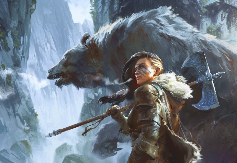 fantasy girl, nature, 1080P, one person, water, portrait, beauty in nature, clothing, concept art, hunter, illustration, flowing, bears, Lake Hurwitz