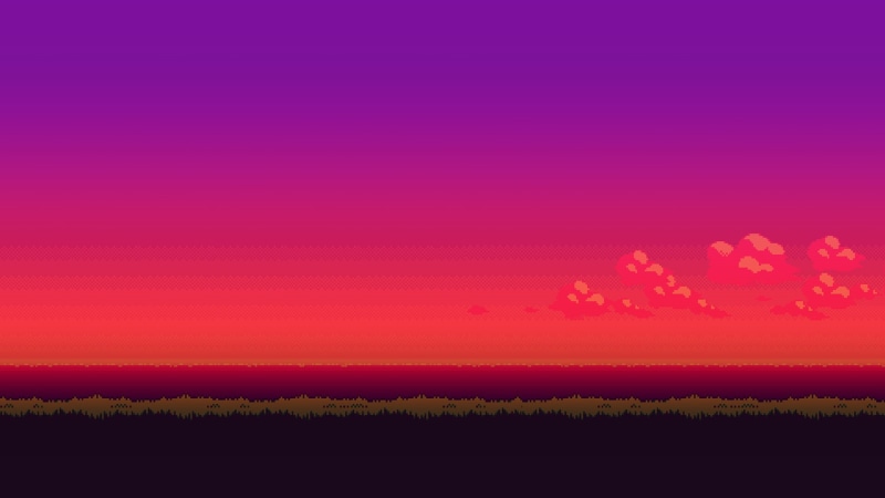 sunset, Pixel Art, 1080P, pokemon, Bit, 1920x1080 px