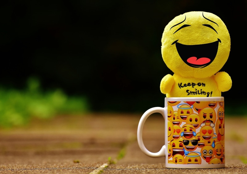 land, still life, copy space, food, drink, no people, laugh, yellow, tree, mug, smiling, refreshment, pitcher - jug, plush, nature, emoji, group of objects