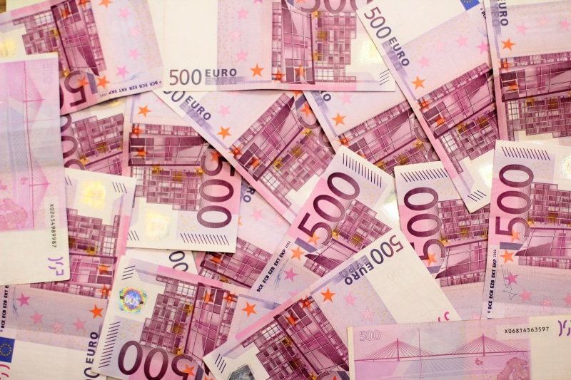 Money, backgrounds, Dollar Bill, no people, wealth, savings, abundance, still life, text, banknote, corporate business, 4K, gift, 500 Euro, euro notes