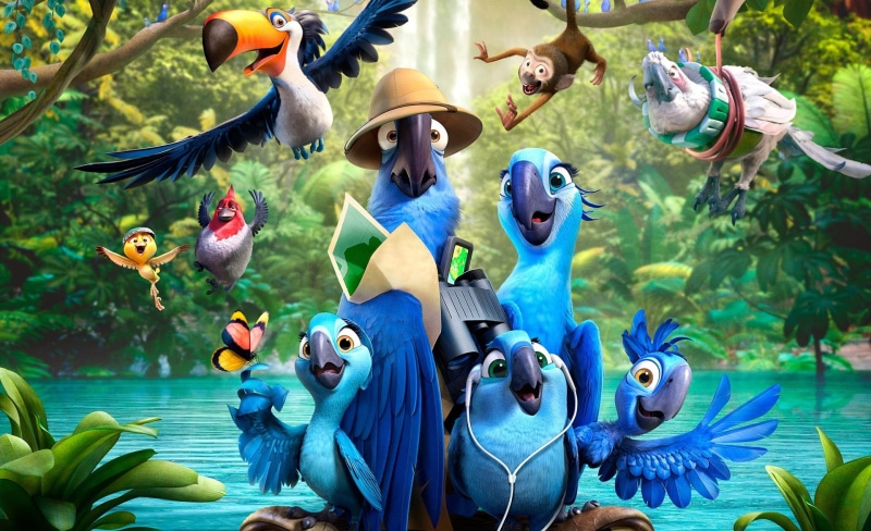 blue, group of animals, no people, focus on foreground, art and craft, movie, Cartoons, rio 2, creativity, bird, toy, rio, nature, representation, 1080P