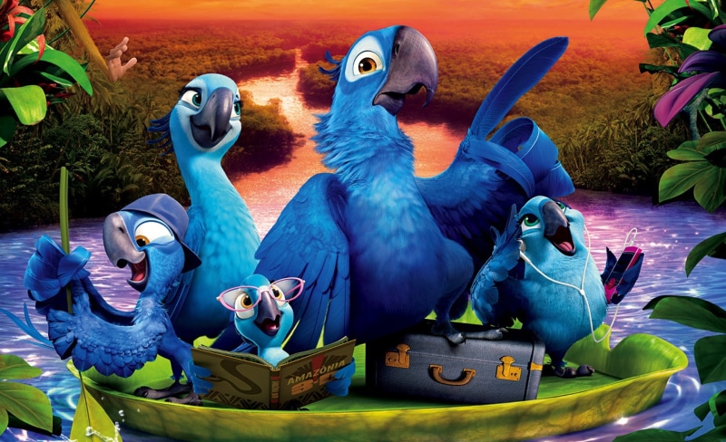  Movie, Macaw, Jewel, multi colored, vertebrate, nature, Rainforest, group of animals, animal themes, Journey, day, perching, kids, digital, blue