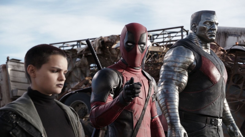waist up, weapon, outdoors, child, red, boys, shirt, teenager, sky, nature, Deadpool, standing, 720P, suit of armor, men, history, s, real people, technology