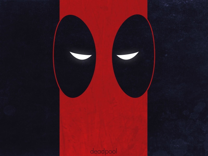 text, studio shot, no people, black color, black background, night, event, outdoors, red, emotion, 720P, Deadpool, colored background, sign, communication