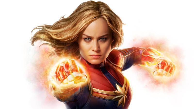 costume, Carol Danvers, white background, Brie Larson, 1080P, MARVEL, Captain Marvel, fiction, comic