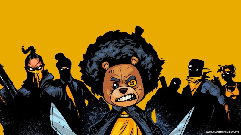 gangster, yellow, bear, cartoon/comic, hd, teddy, 1080P