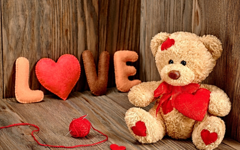 bear, 2K, day, heart, romantic, roses, Teddy, gift, love, valentines, teddy bear, Valentines Day