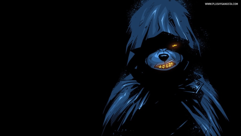 hd, gangster, cartoon/comic, hoodie, bear, 1080P, teddy, black