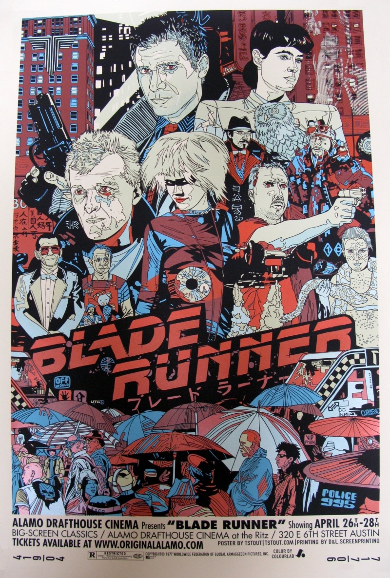 Blade Runner, marvel, Tsout, large group of objects, western script, male likeness, Harrison Ford, architecture, comics, choice, female likeness, man, art and craft