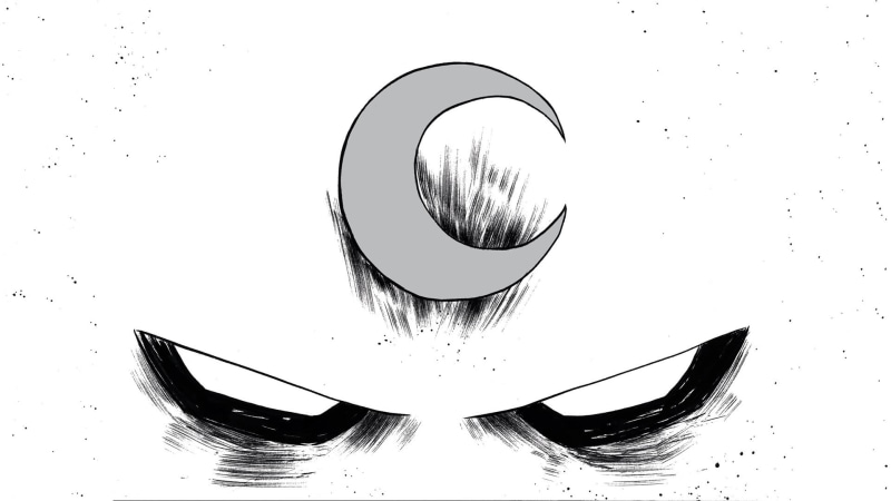 day, comic books, illustration, 1080P, art and craft, moon, waterfront, white background, Moon Knight, nature, wet, water, drop, reflection, glass - material