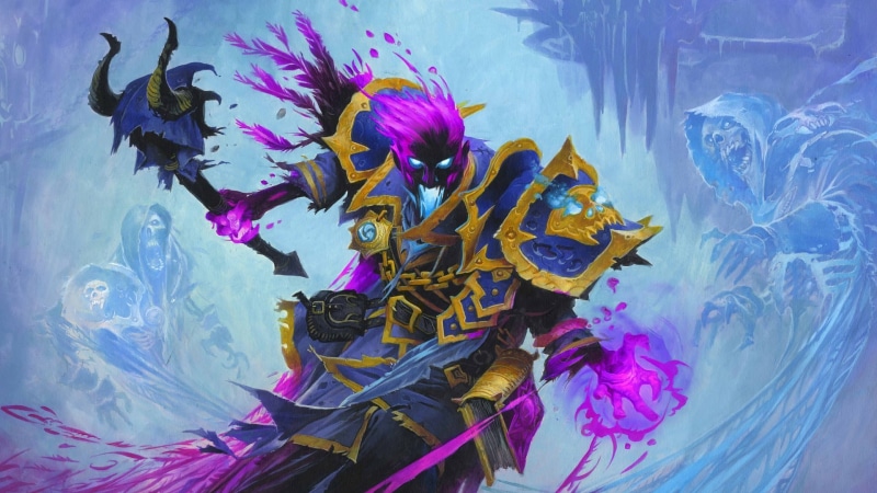Hearthstone, artwork, cards, Warcraft, Knights of the frozen throne, Anduin Wrynn, video games, 1080P, Death Knight, Hearthstone: Heroes of Warcraft