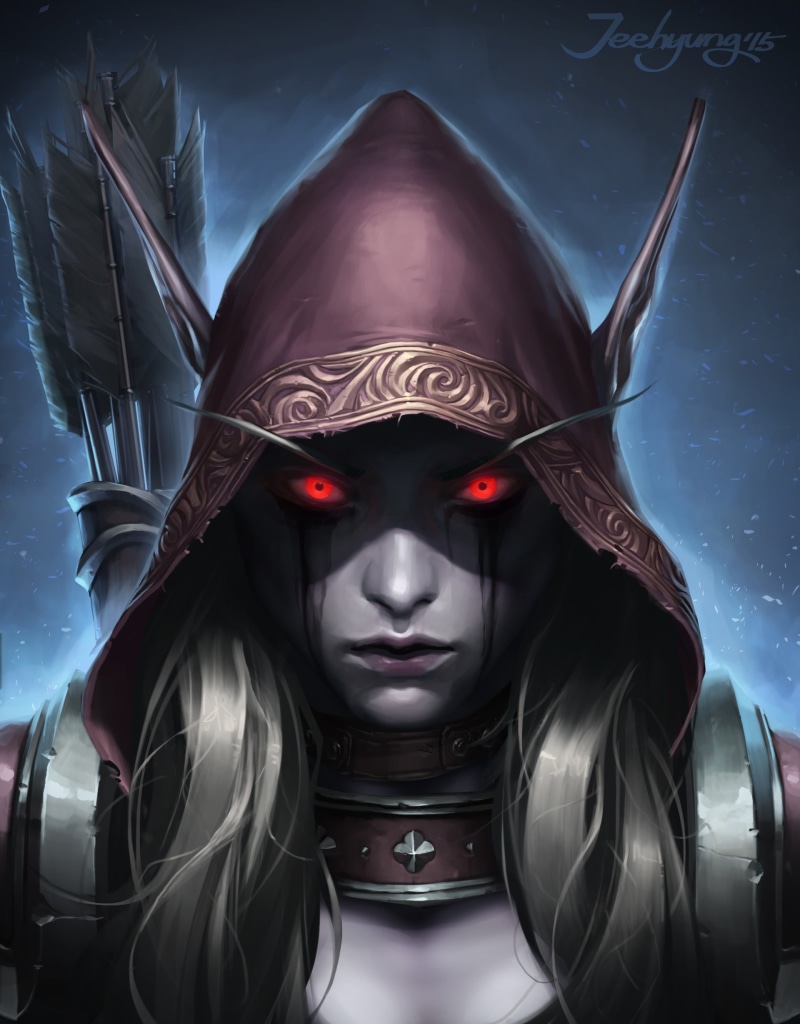 close-up, evil, celebration, one person, art and craft, demon - fictional character, Sylvanas Windrunner, headshot, portrait, hood - clothing, disguise