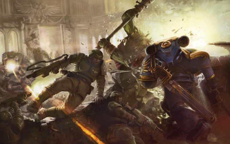 Warhammer 40k, cooperation, atomic Bomb, fight, uniform, military uniform, responsibility, army, digital, people, work Helmet, clothing, power, group of people