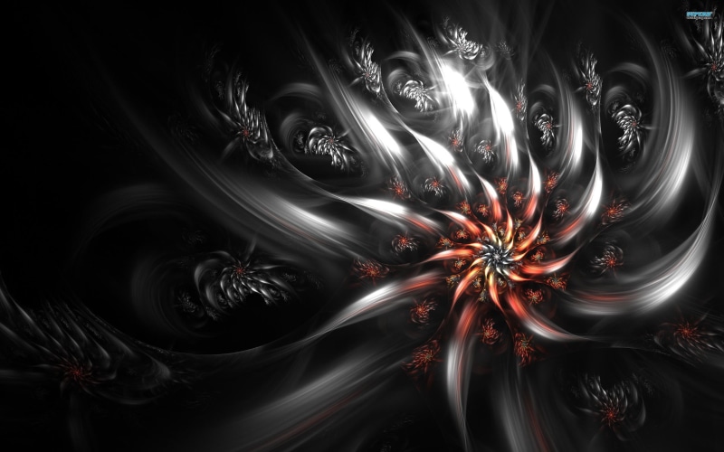 flower, abstract, 3d and abstract, silver, 2K, 3d and cg, fantasy