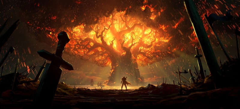 bonfire, outdoors, burning, group of people, fire, 4k, architecture, 8k, orange color, 2018 games, people, full length, heat - temperature, adult, young adult